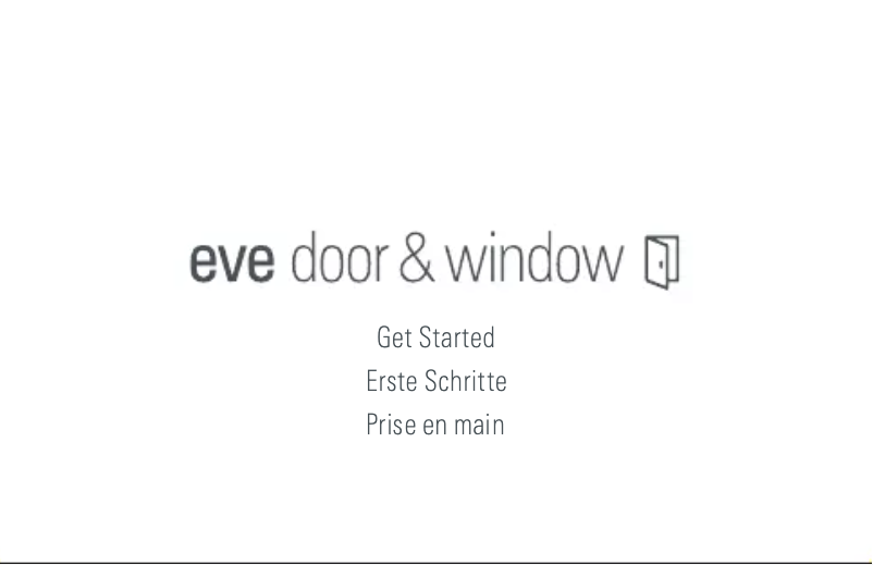 Page n°1 - Manuel utilisateur EVE Door & window