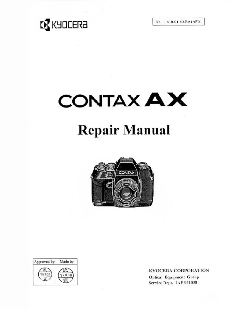 Page n°1 - Manuel utilisateur Contax AX