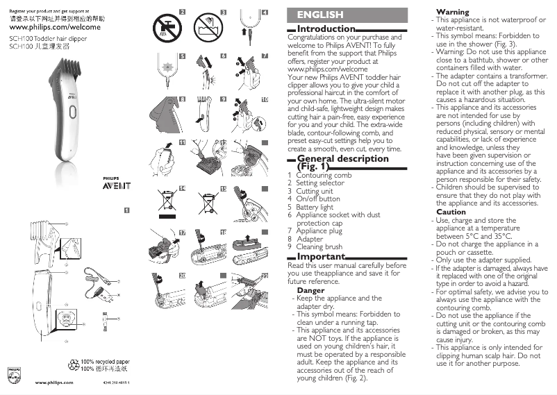 Page 1 de la notice Manuel utilisateur Philips AVENT SCH100