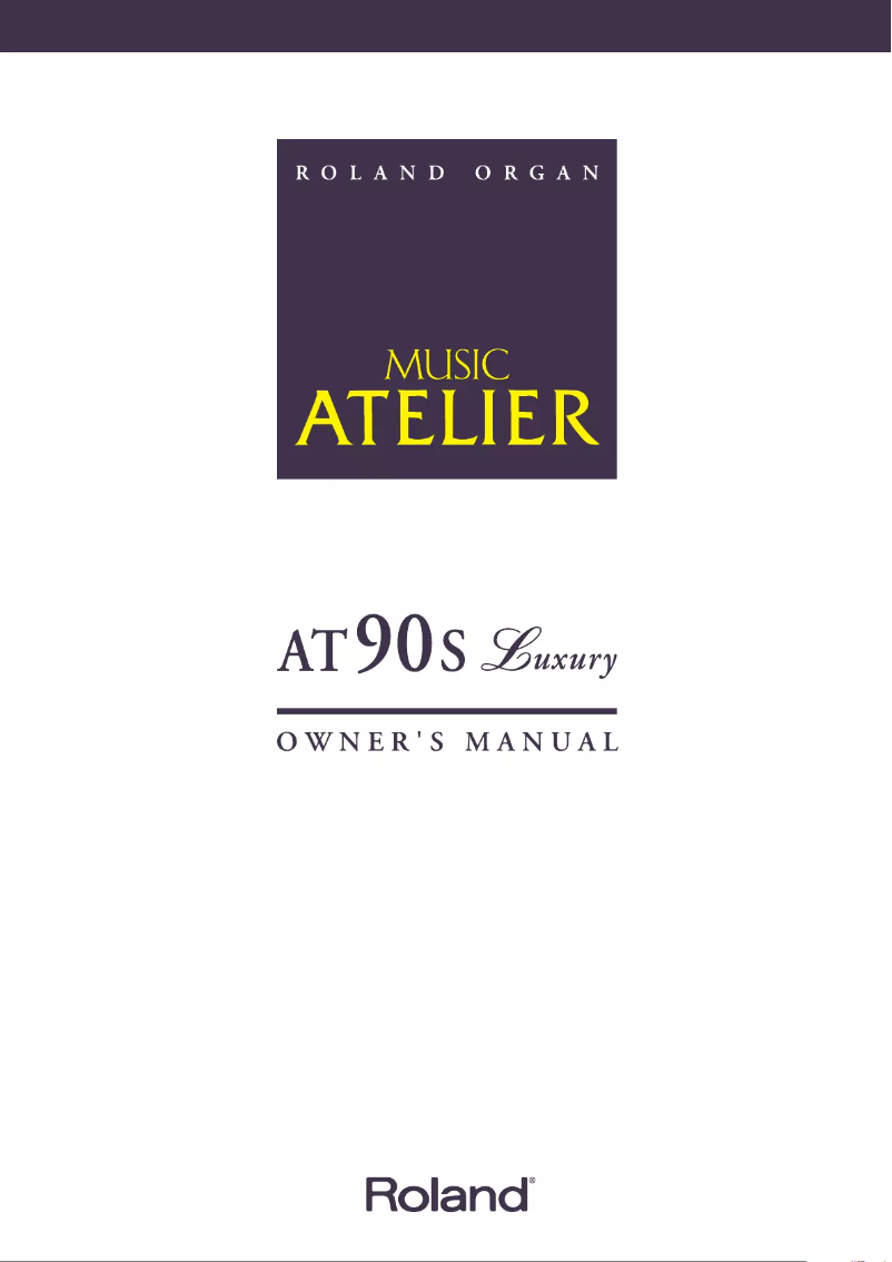 Page n°1 - Manuel utilisateur Roland Music Atelier AT-90SL