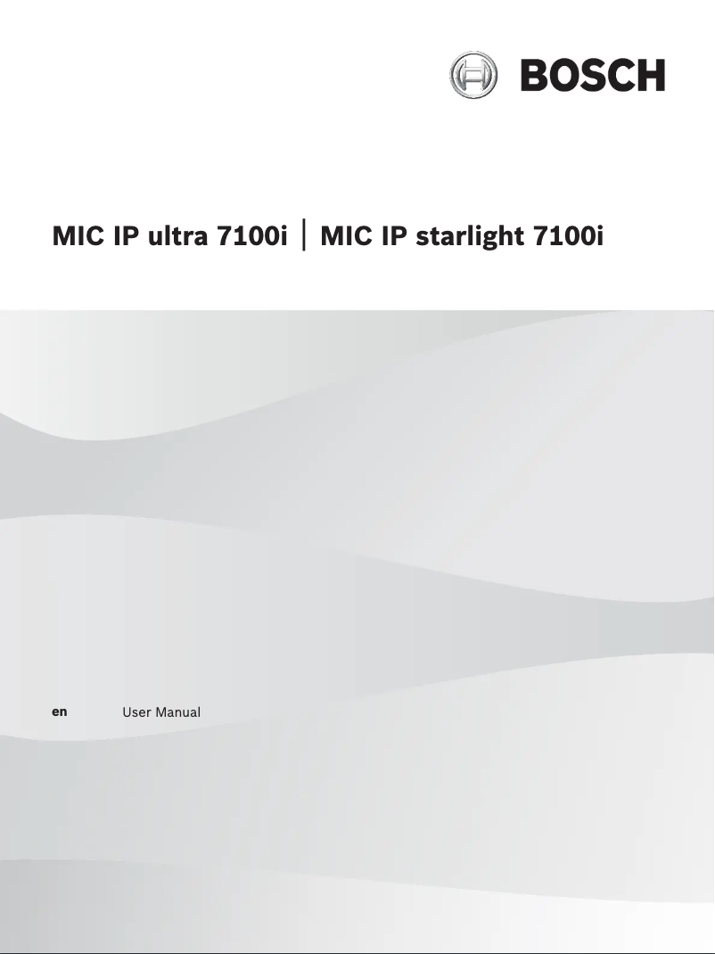 Page n°1 - Manuel utilisateur Bosch MIC IP ultra 7100i