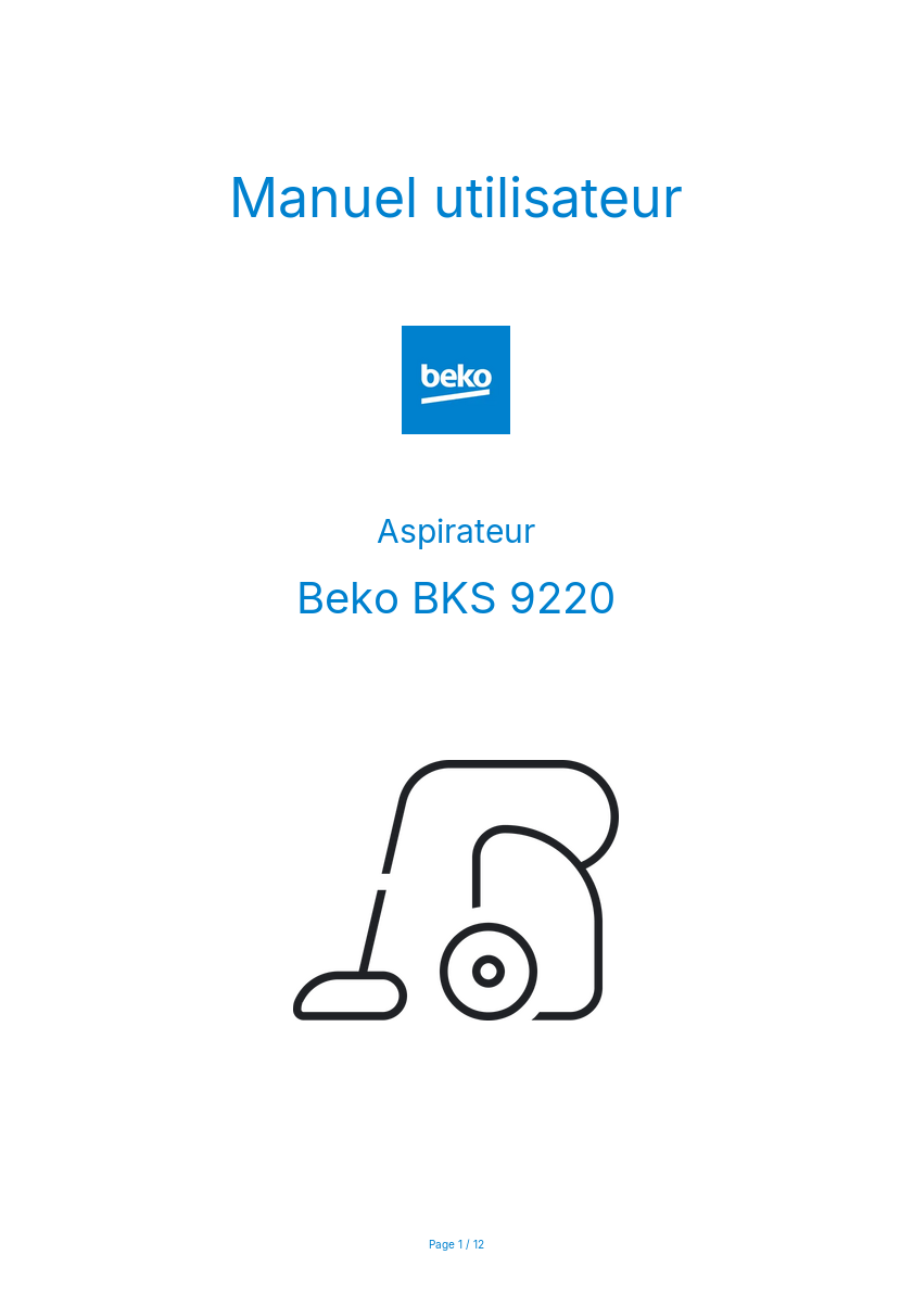 Image de la première page du manuel de l'appareil BKS 9220