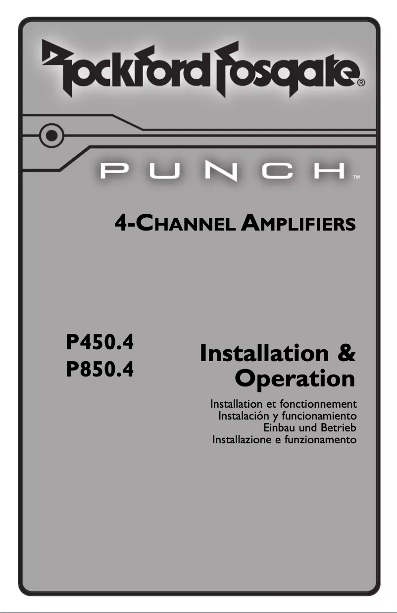 Page 1 de la notice Manuel utilisateur Rockford Fosgate Punch P450.4