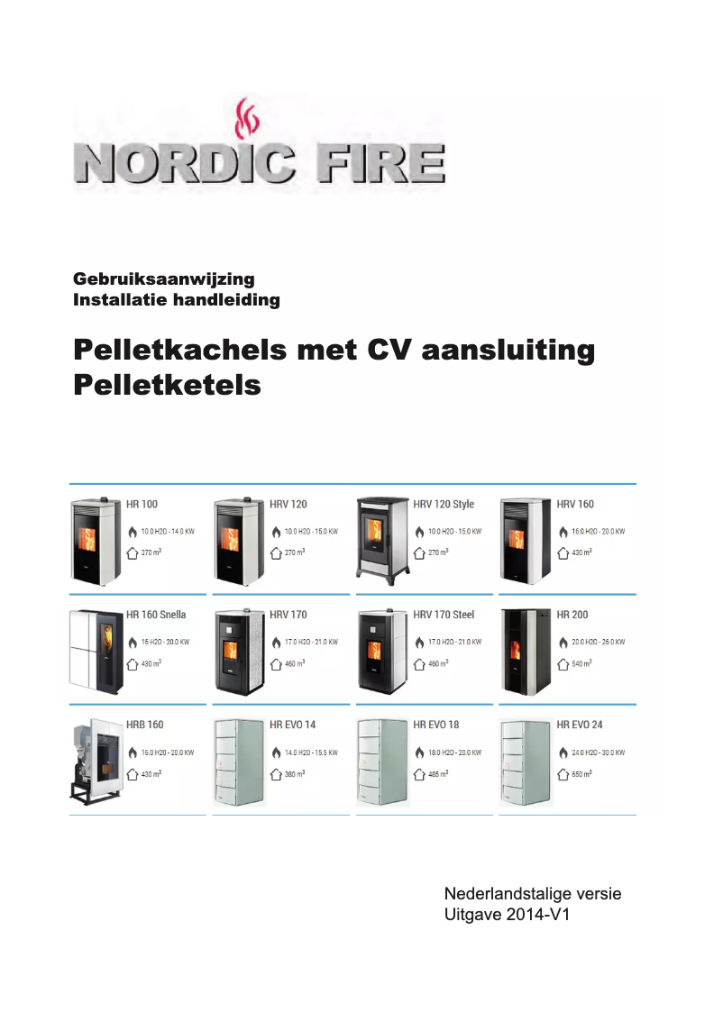 Page 1 de la notice Manuel utilisateur Nordic Fire HR EVO 24