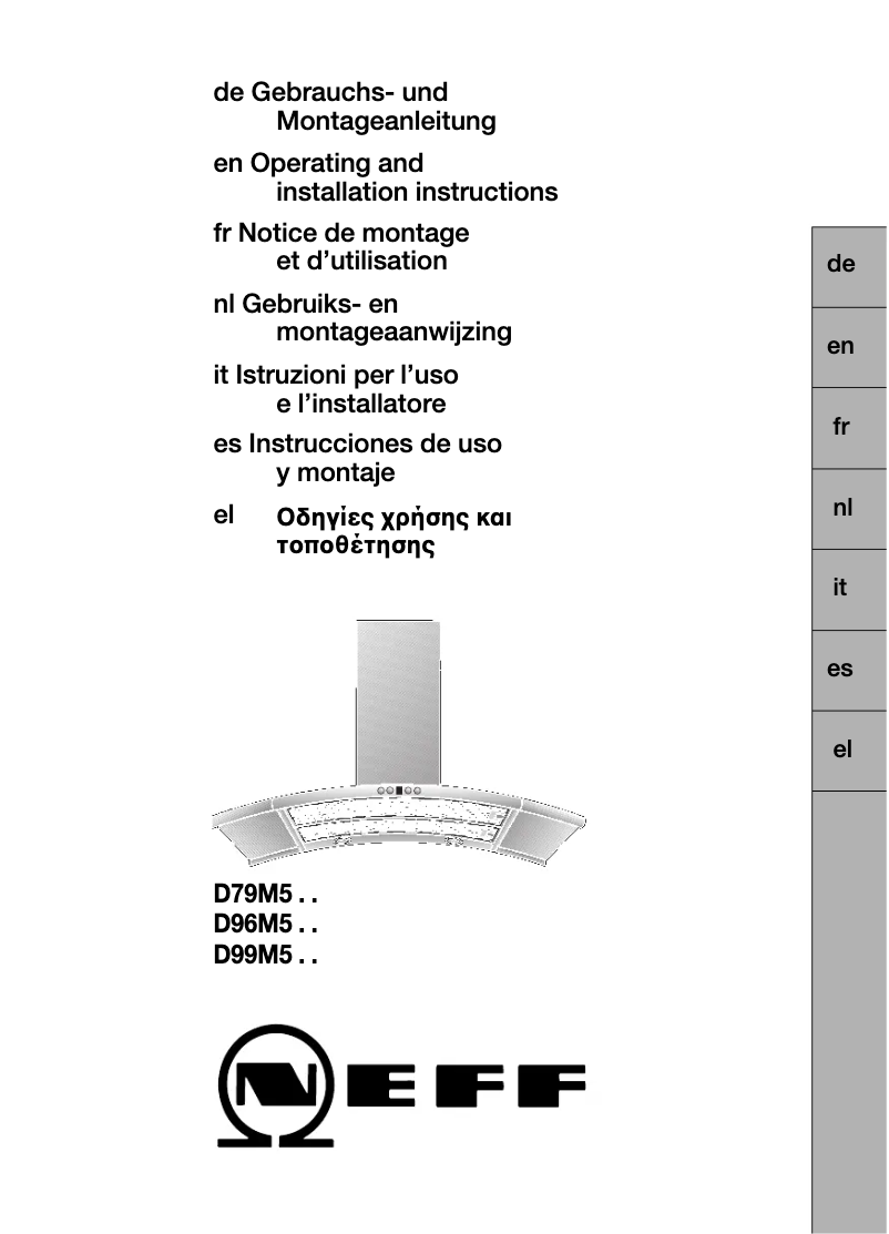 Page n°1 - Manuel utilisateur Neff D99M5A0