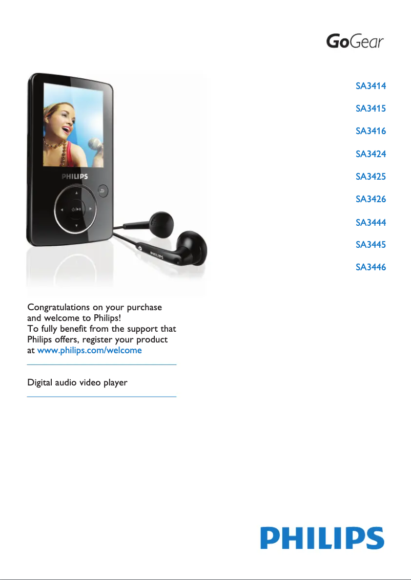 Image de la première page du manuel de l'appareil GoGear SA3448