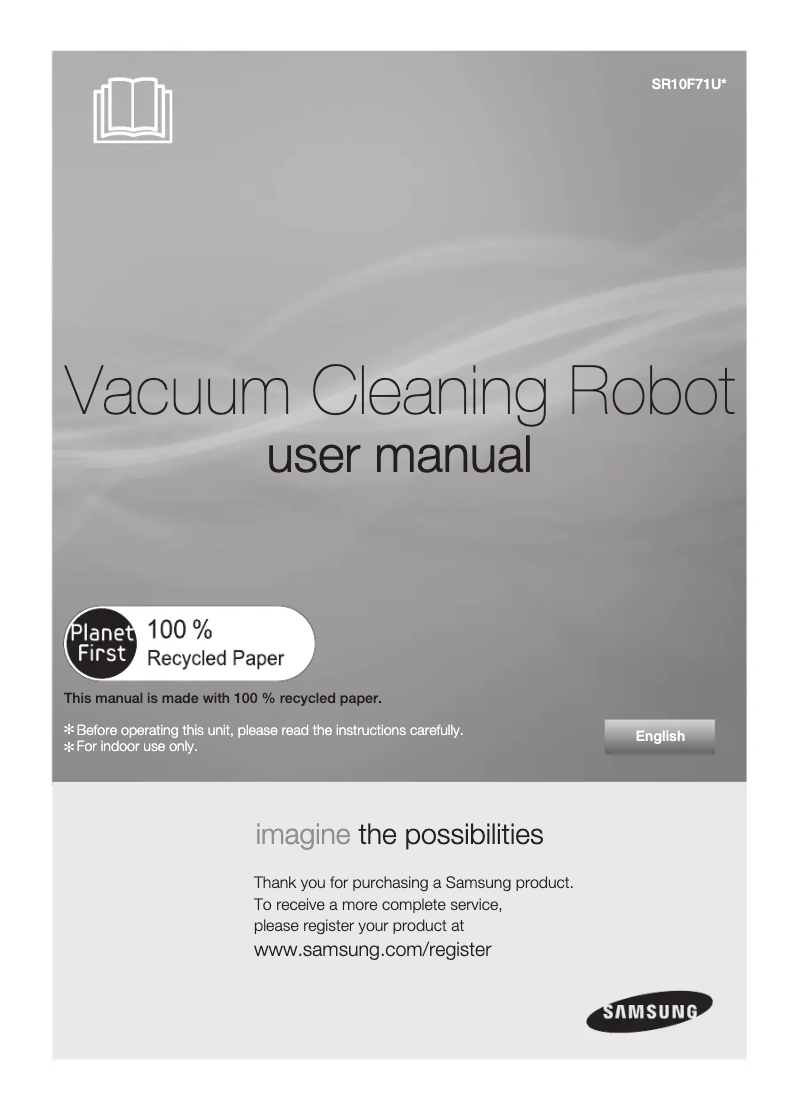 Page 1 de la notice Manuel utilisateur Samsung VR10F71UCBC