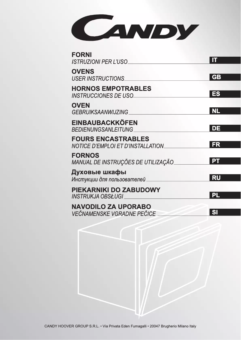 Page n°1 - Manuel utilisateur Candy FPP 629 NXL