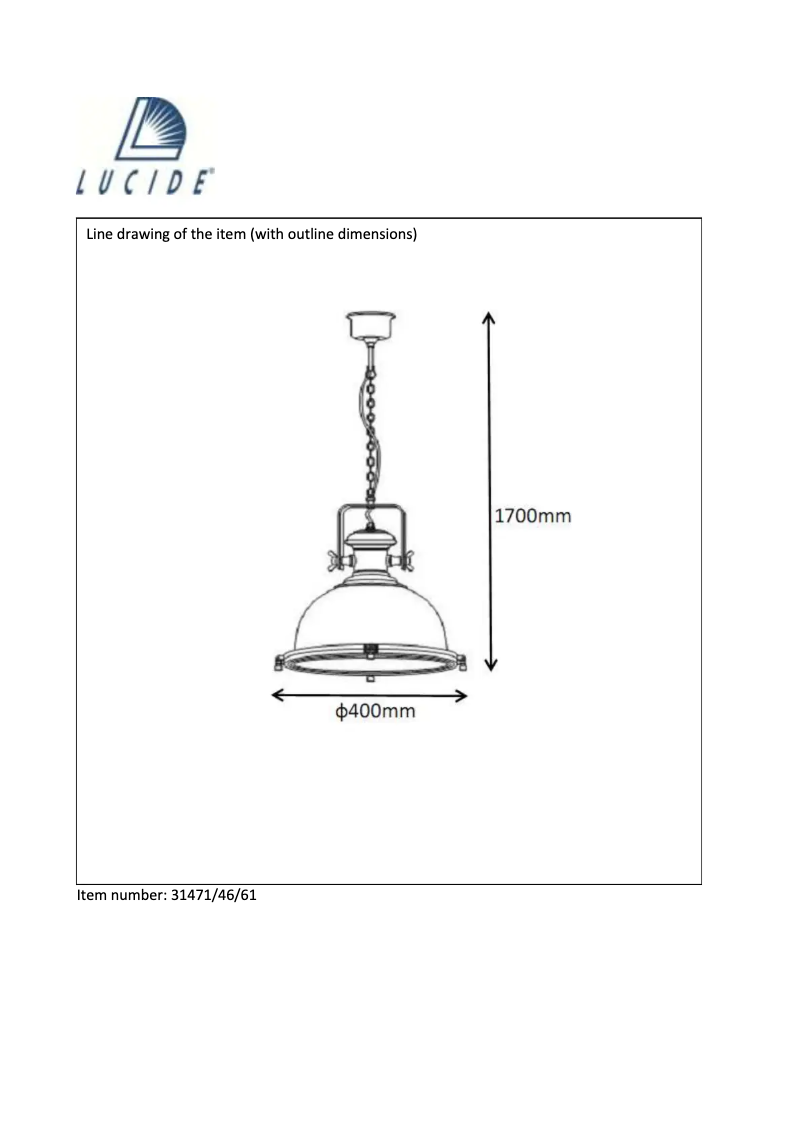 Page 1 de la notice Manuel utilisateur Lucide Old Burdie