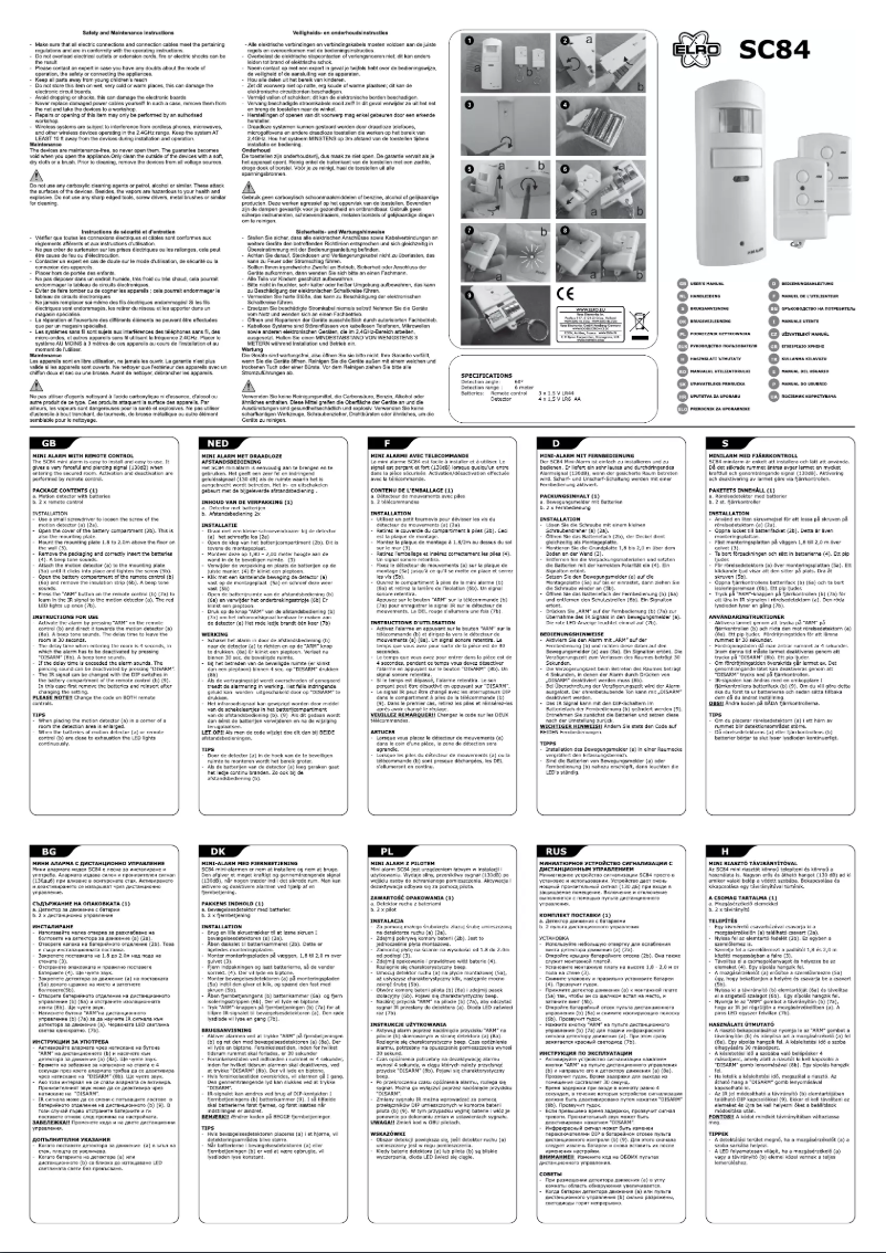 Página 1 del manual Manual de usuario Elro SC84