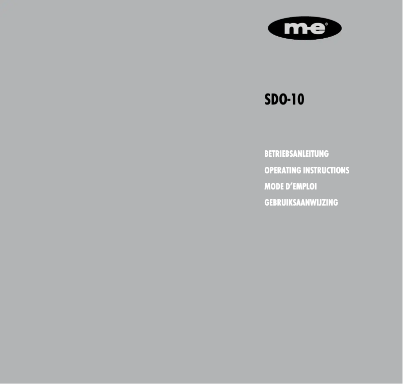 Page 1 de la notice Instructions / montage m-e SDO-10