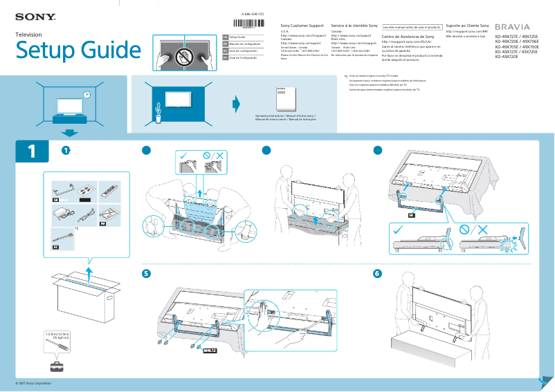 Page n°1 - Guide d'installation Sony Bravia KD-43X720E
