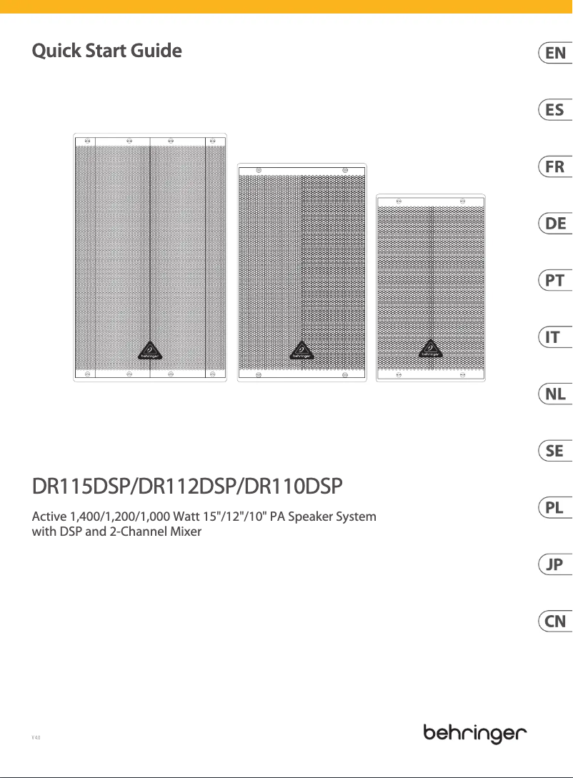 Page n°1 - Manuel utilisateur Behringer DR110DSP
