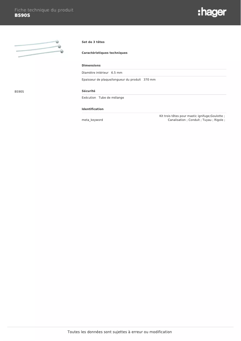 Image de la première page du manuel de l'appareil BS90S