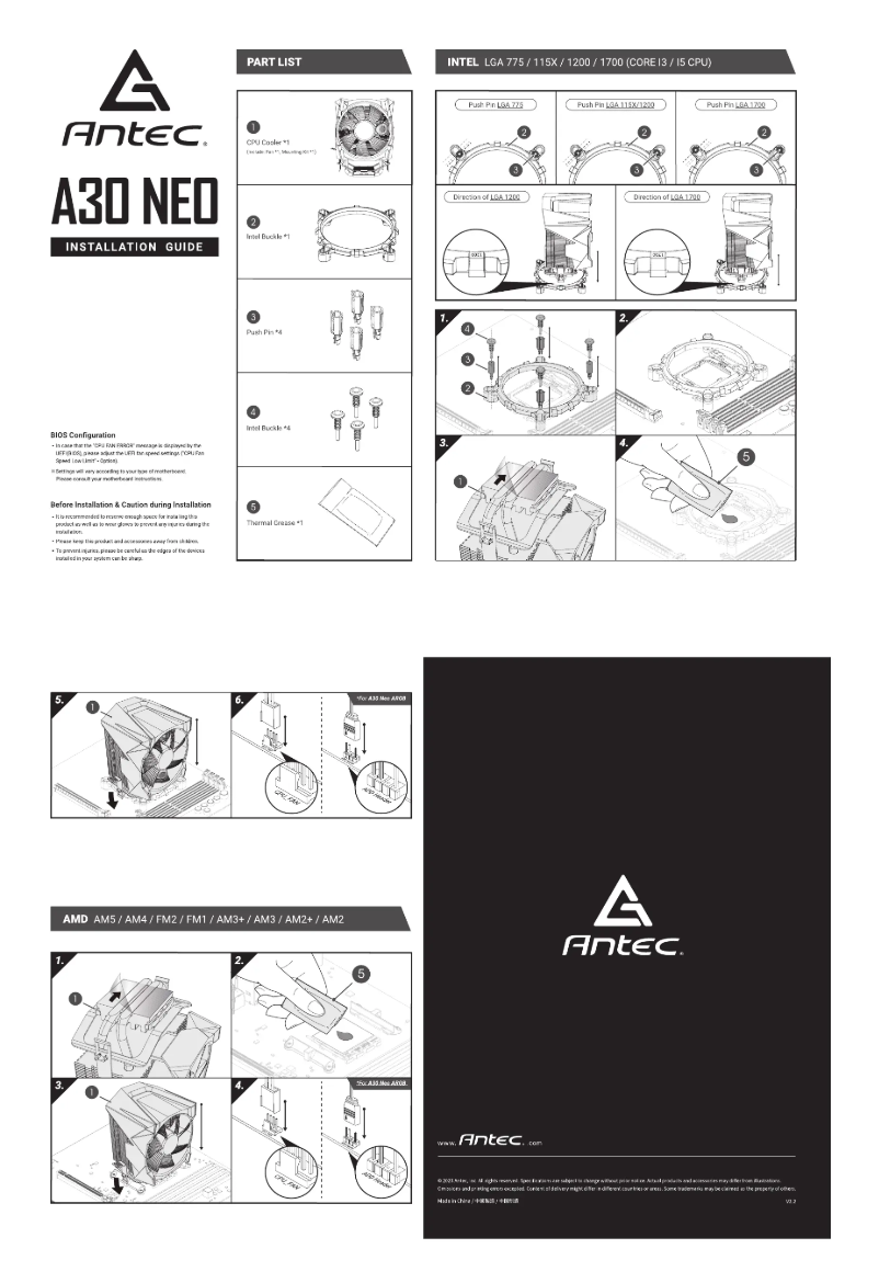 Page 1 de la notice Manuel utilisateur Antec A30 Neo