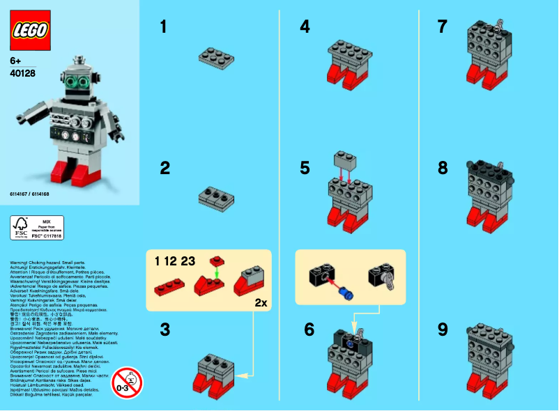 Page 1 de la notice Manuel utilisateur Lego 40128