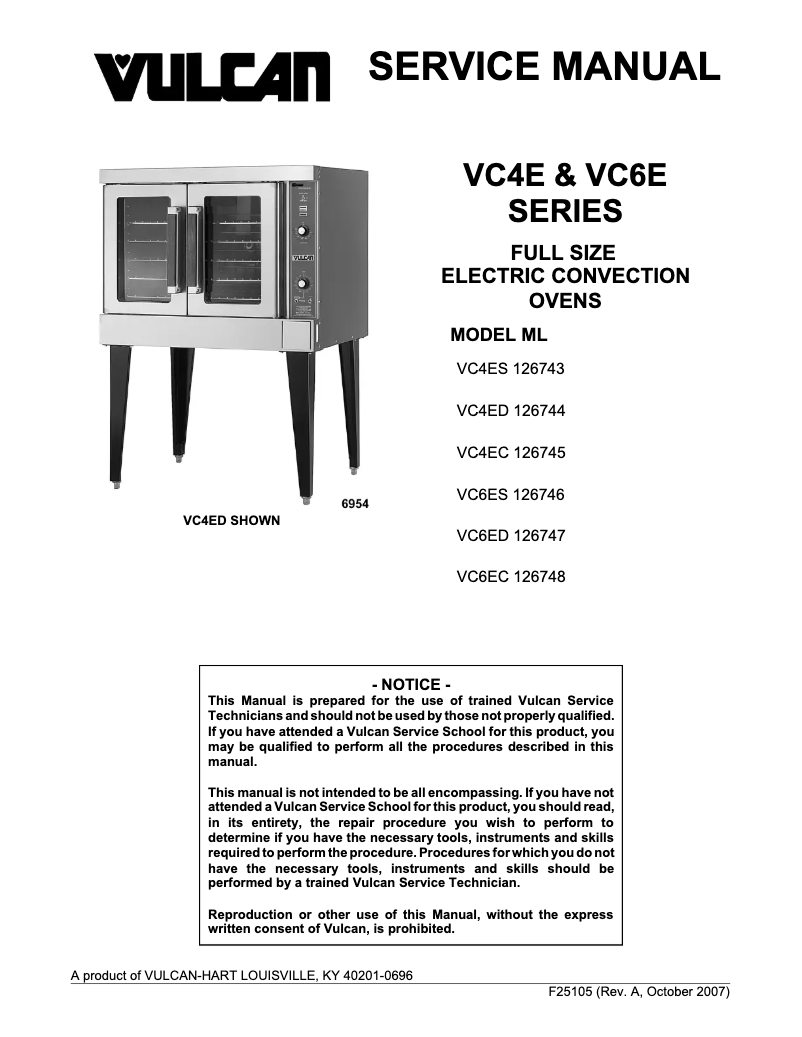 Page 1 de la notice Manuel utilisateur Vulcan VC44ED-480