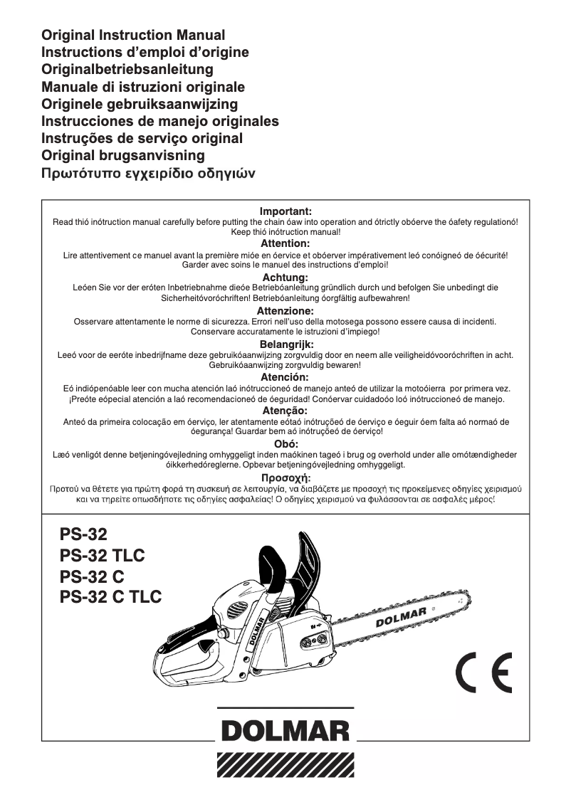 Page 1 de la notice Manuel utilisateur Dolmar PS32CTLC-35