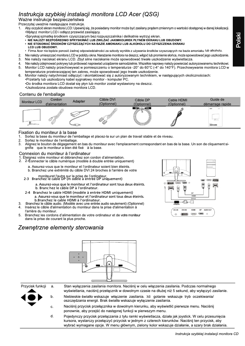 Página 1 del manual Manual de usuario Acer ED273A