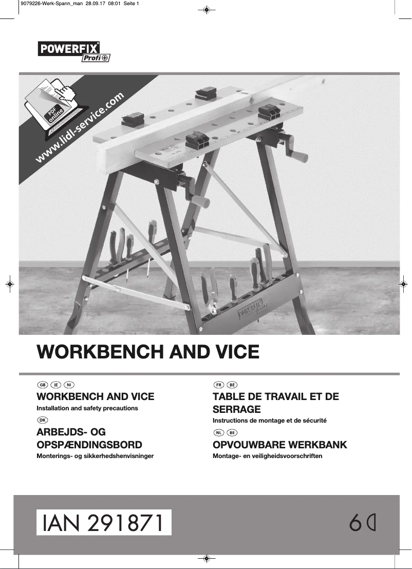 Page 1 de la notice Manuel utilisateur Powerfix IAN 291871