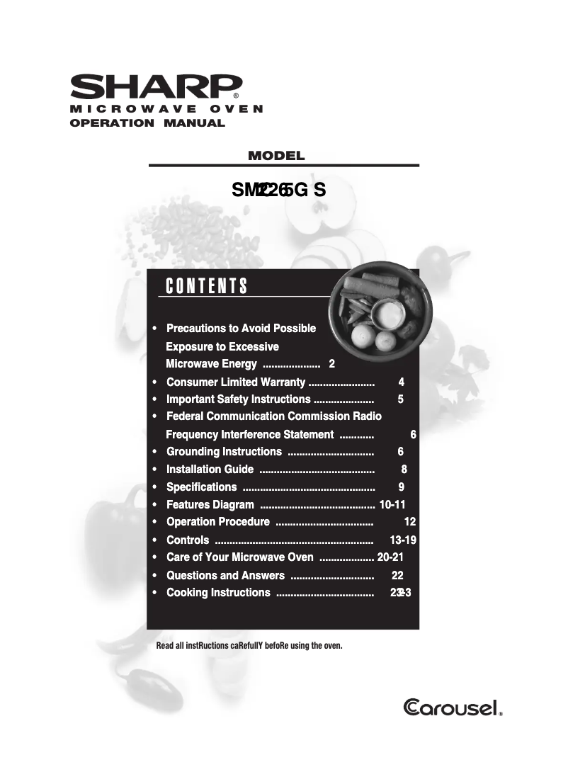 Page 1 de la notice Manuel utilisateur Sharp SMC2265GS