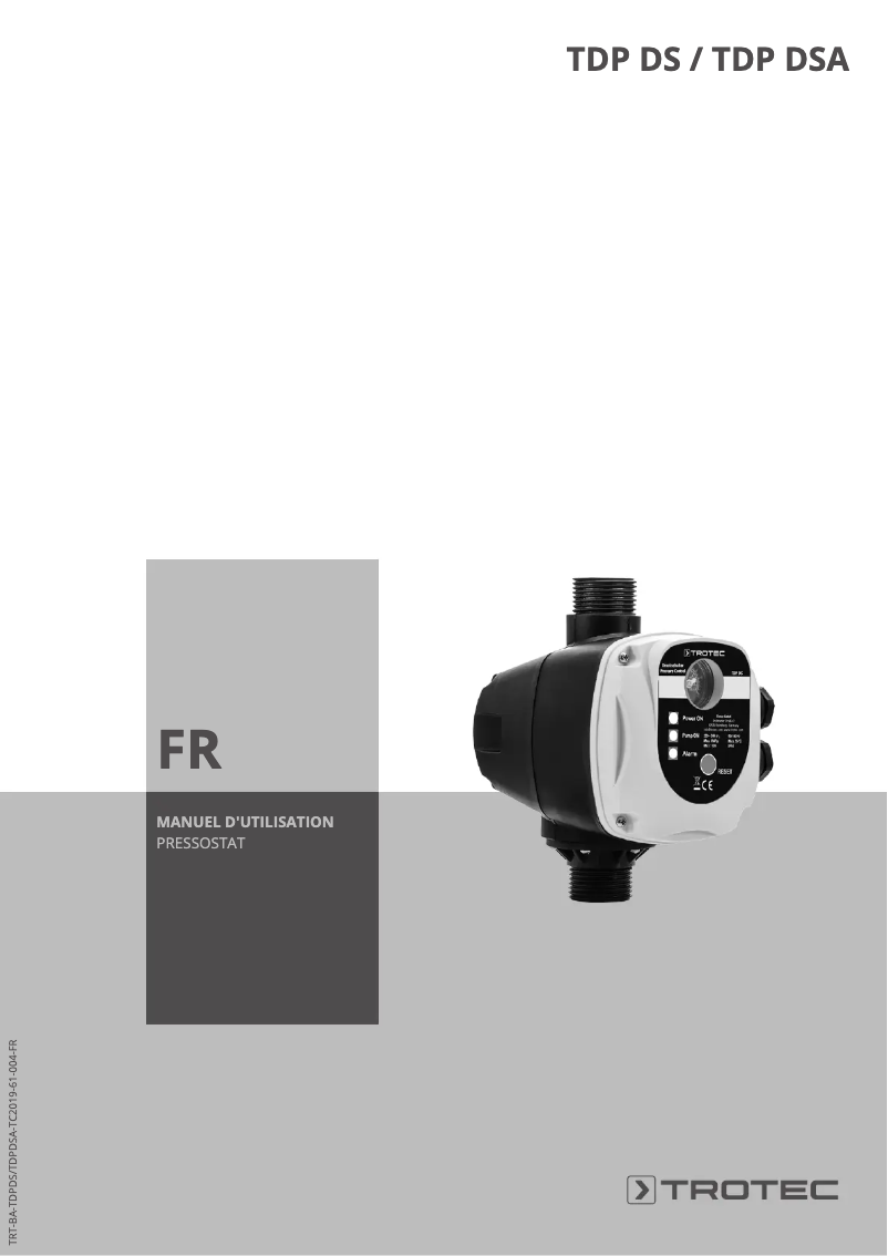 Page n°1 - Manuel utilisateur Trotec TDP DS