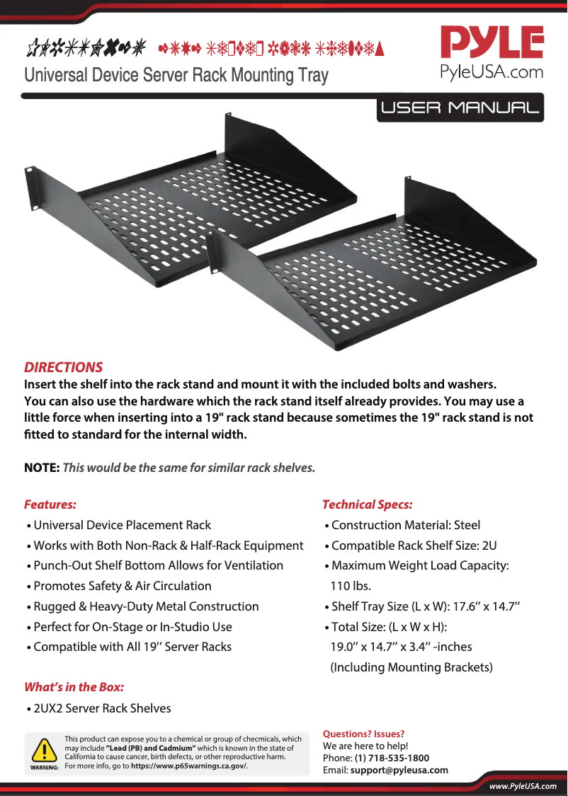 Página 1 del manual Manual de usuario Pyle PLRSTN22U