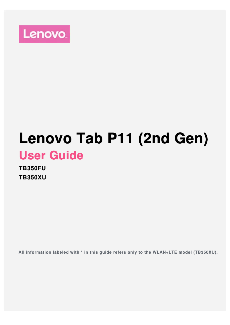 Page n°1 - Manuel utilisateur Lenovo ThinkPad P11 (2nd Gen)