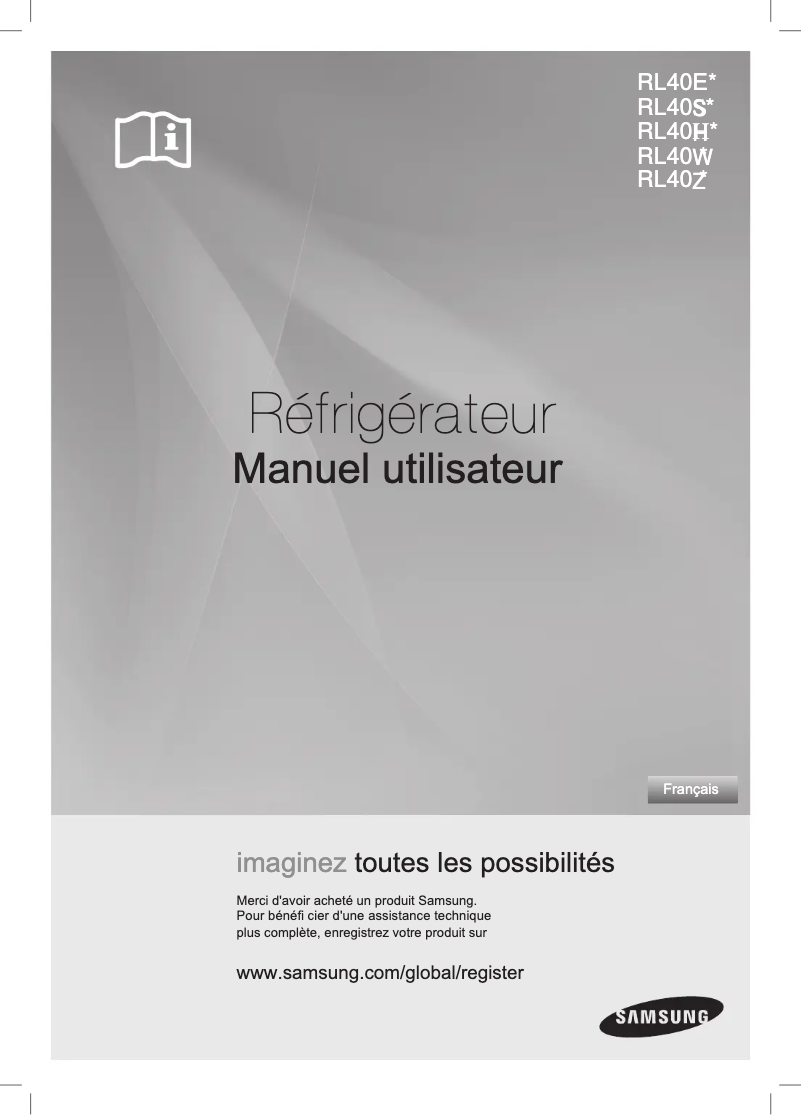 Page 1 de la notice Manuel utilisateur Samsung RL40EGSW