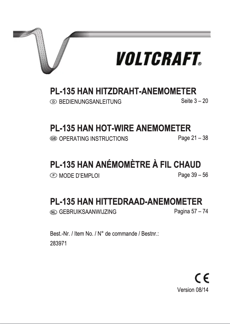 Page n°1 - Manuel utilisateur Voltcraft PL-135 HAN