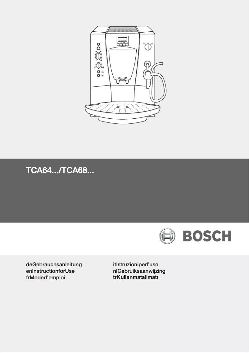 Page 1 of the manual User Manual Bosch Benvenuto B40 TCA6401