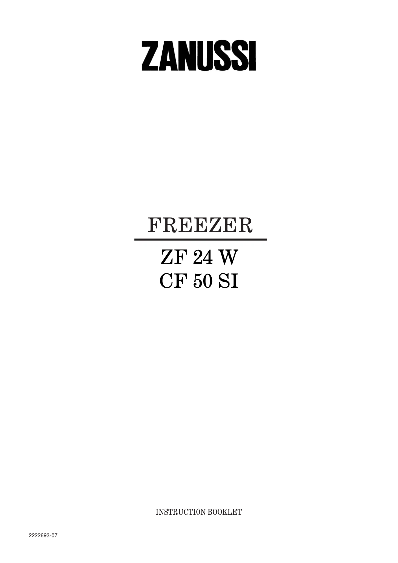 Image de la première page du manuel de l'appareil ZF 24 W