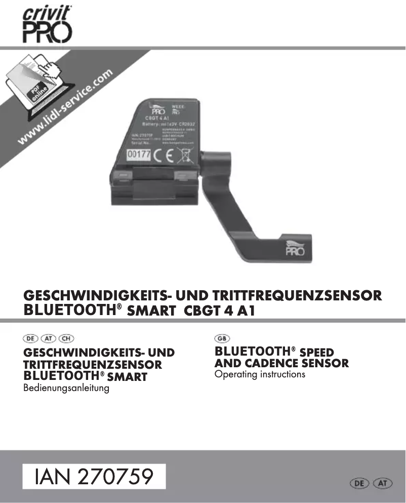 Page n°1 - Manuel utilisateur Crivit CBGT 4 A1
