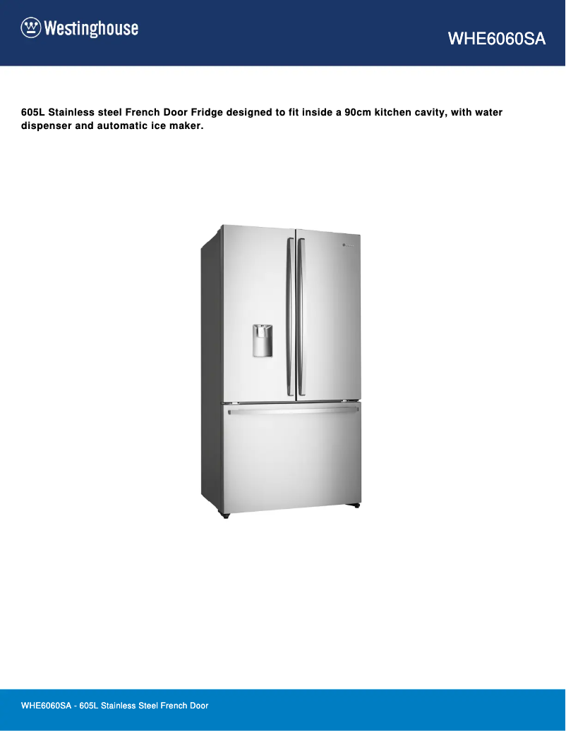 Image de la première page du manuel de l'appareil WHE6060SA