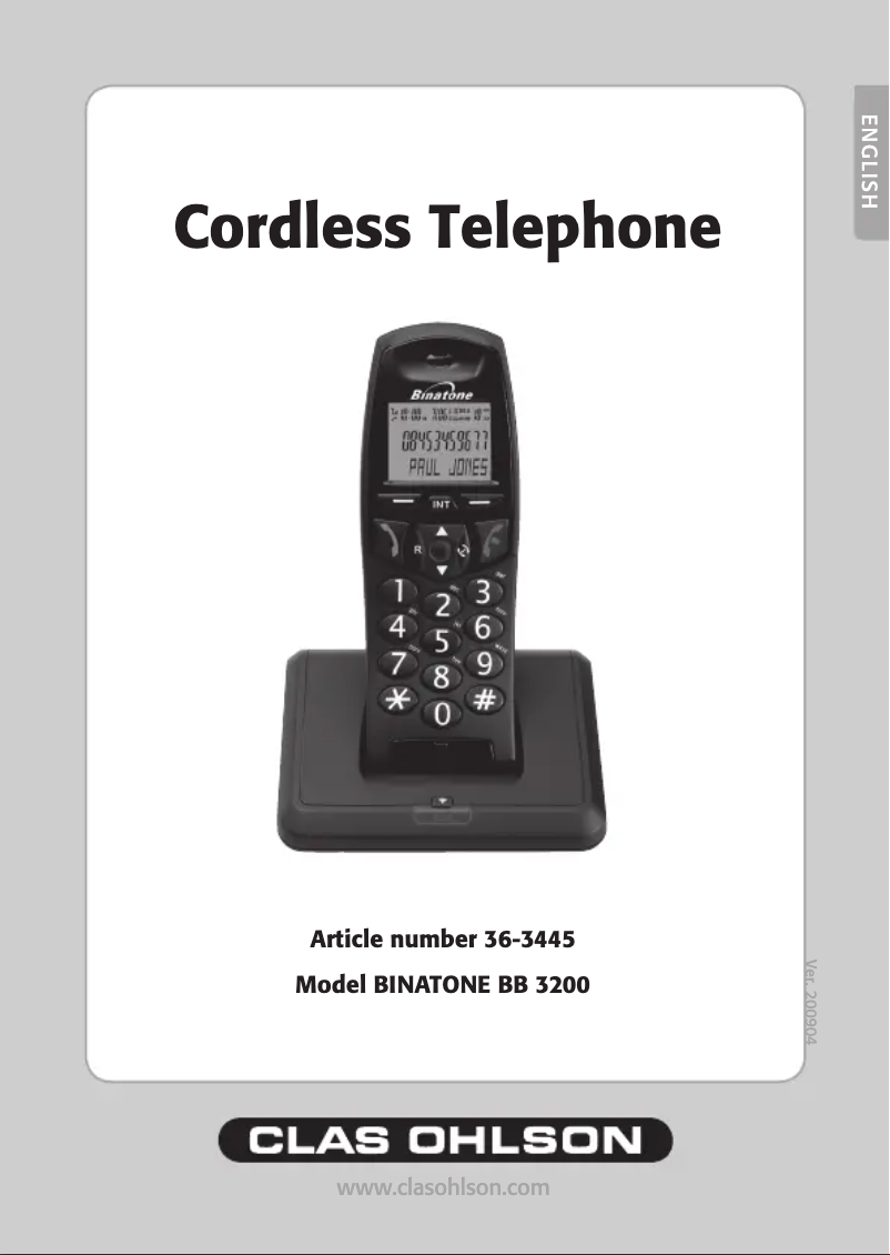 Image de la première page du manuel de l'appareil BB3200