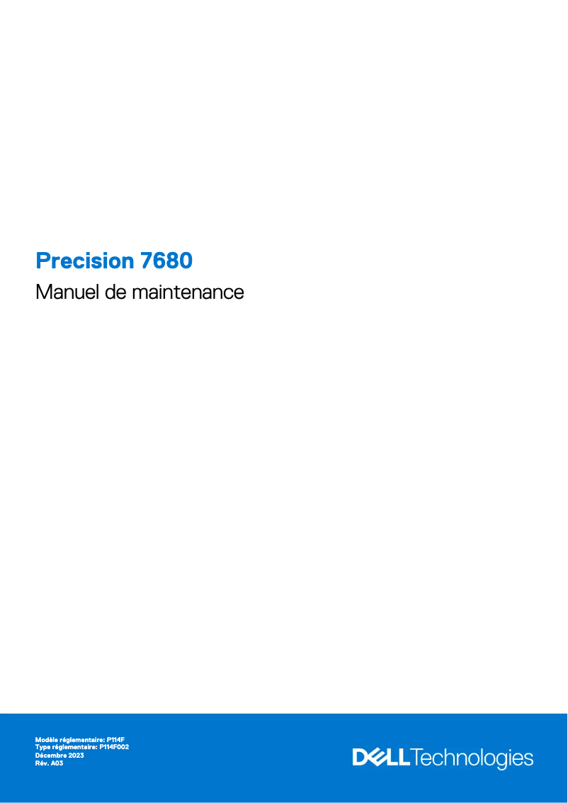 Image de la première page du manuel de l'appareil Precision 7680