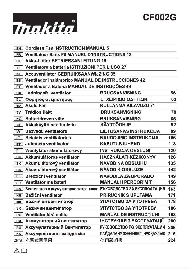 Page 1 de la notice Manuel utilisateur Makita CF002GZ