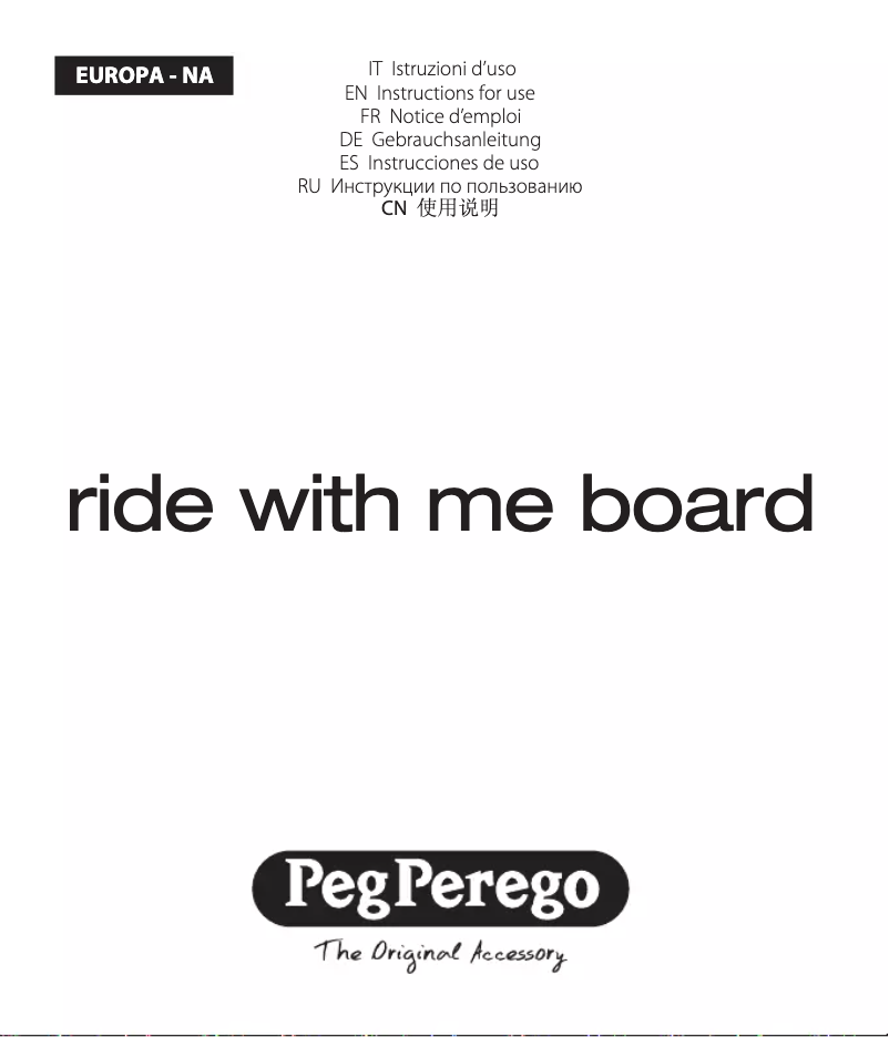Page 1 de la notice Manuel utilisateur Peg Perego Ride with me board