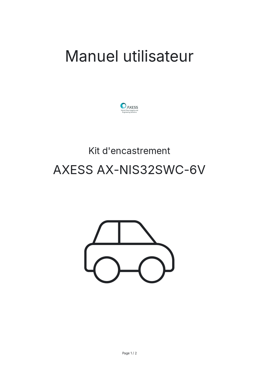 Page n°1 - Manuel utilisateur AXESS AX-NIS32SWC-6V