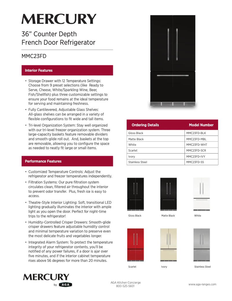 Page n°1 - Fiche technique Mercury MMCFDR23