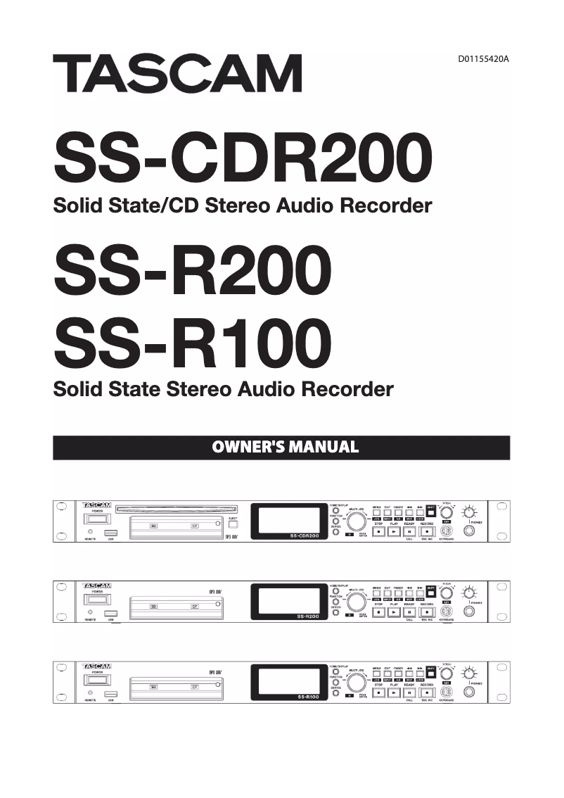 Image de la première page du manuel de l'appareil SS-R100