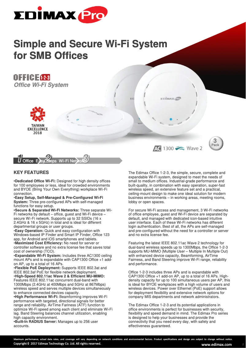 Page n°1 - Fiche technique Edimax Office 1-2-3