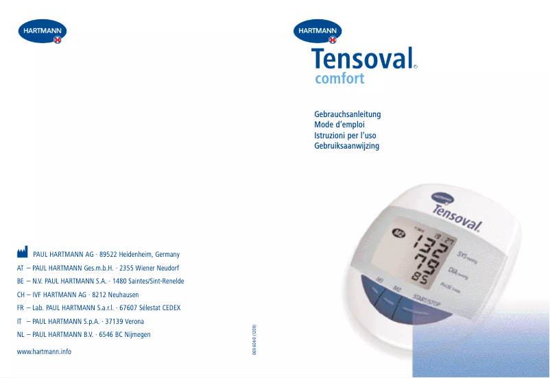 Image de la première page du manuel de l'appareil Comfort