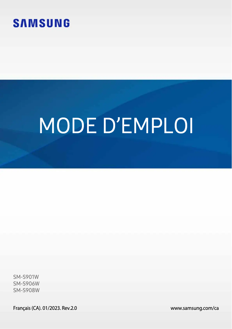 Page 1 de la notice Manuel utilisateur Samsung Galaxy S22+