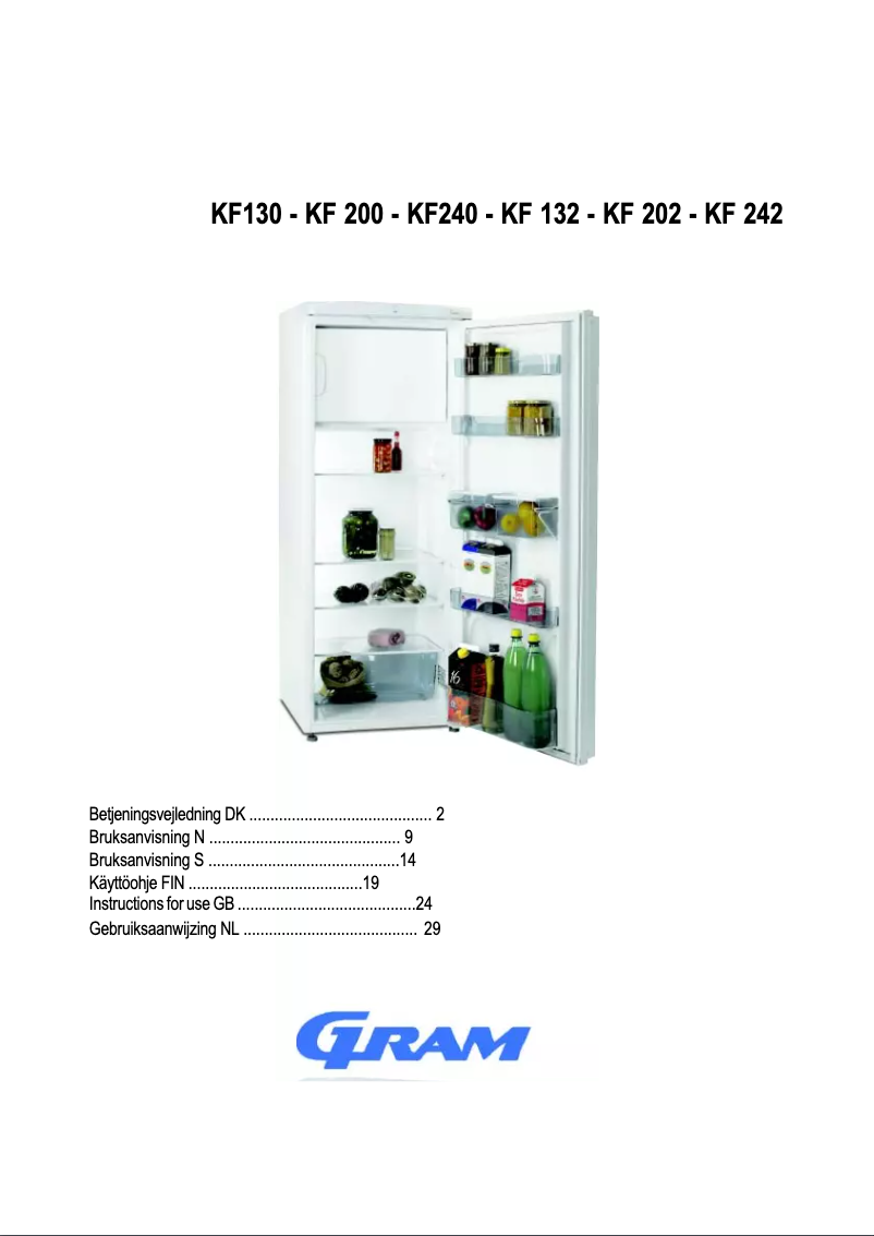 Page 1 of the manual User Manual Gram KF 240-10