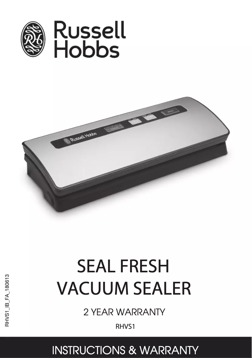 Page n°1 - Manuel utilisateur Russell Hobbs Seal Fresh RHVS1