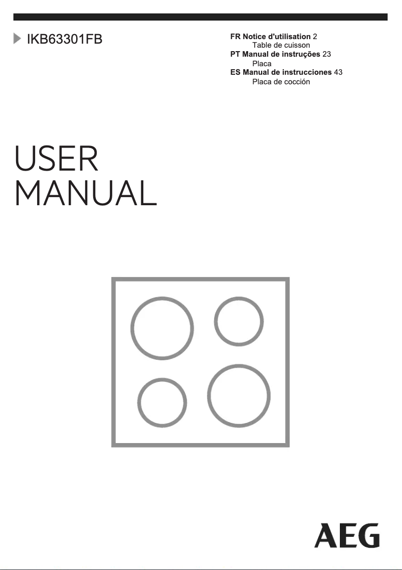 Page n°1 - Manuel utilisateur AEG IKB63301FB