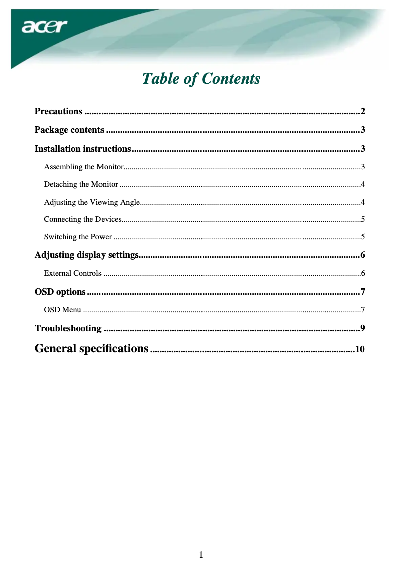 Imagen de la primera página del manual del dispositivo AL1912