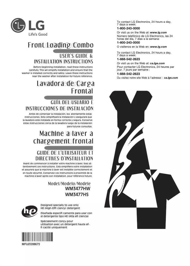 Page n°1 - Manuel utilisateur LG WM3477HS