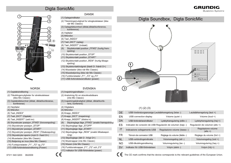 Image de la première page du manuel de l'appareil Digta SonicMic PFT1700